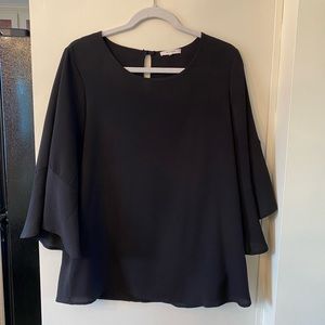 Pleione for Nordstrom - Black Flowy Top